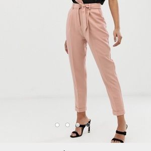 High Rise Tie Waist Peg Pants